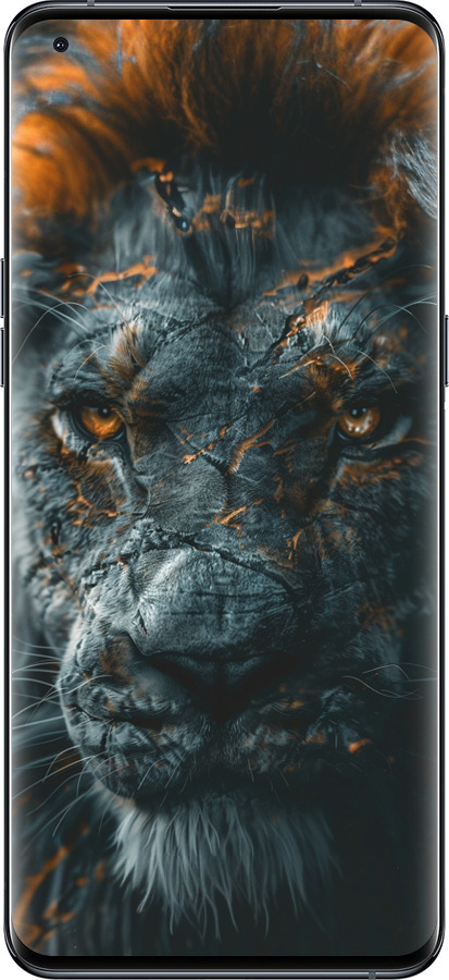 Силиконовый чехол Пламенный лев для Oppo Find X5 Pro - 6153u-2603 изображение 