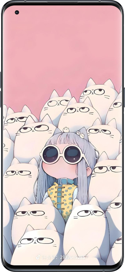 Силиконовый чехол Малышка с котами для Oppo Find X5 Pro - 6295u-2603 изображение 