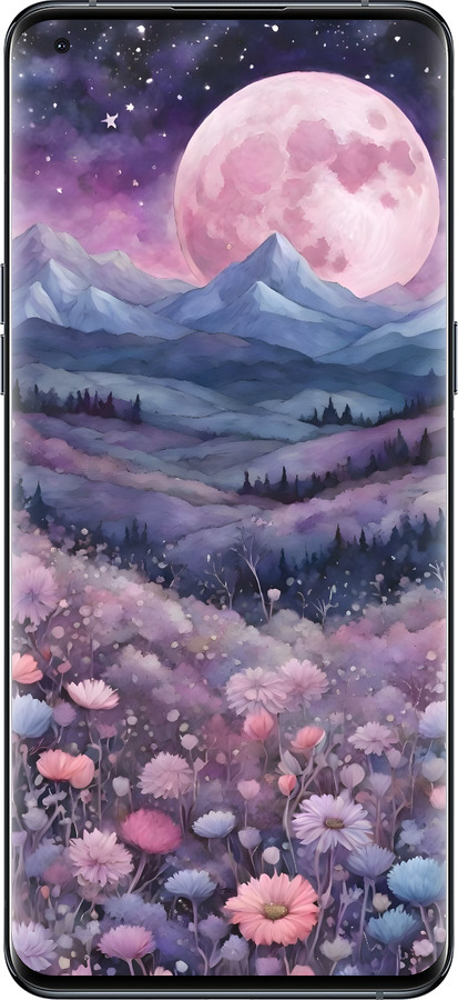 Силиконовый чехол Ночь луна арт для Oppo Find X5 Pro - 6319u-2603 изображение 