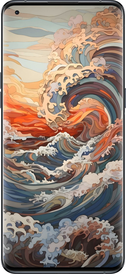 Силиконовый чехол Арт волны для Oppo Find X5 Pro - 6324u-2603 изображение 