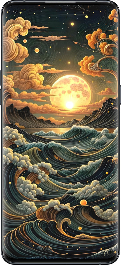 Силиконовый чехол Арт волны для Oppo Find X5 Pro - 6332u-2603 изображение 