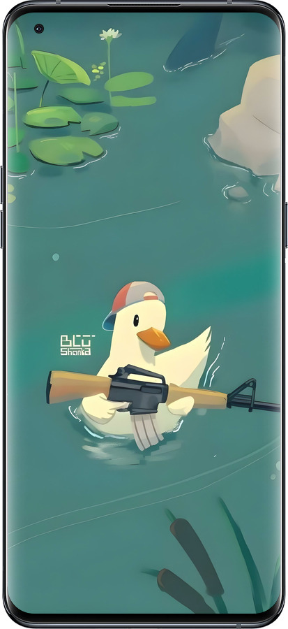 Силиконовый чехол Уточка с автоматом для Oppo Find X5 Pro - 6356u-2603 изображение 