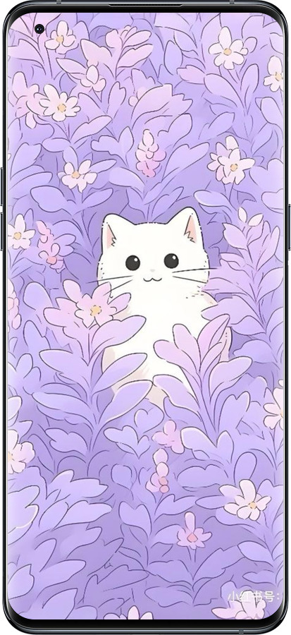 Силиконовый чехол Котик в цветах для Oppo Find X5 Pro - 6390u-2603 изображение 