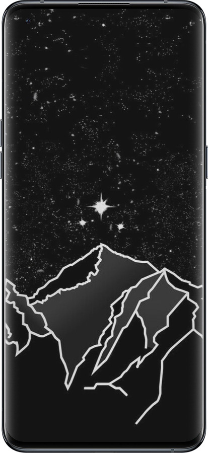 Силиконовый чехол Минималистический горный пейзаж для Oppo Find X5 Pro - 6438u-2603 изображение 