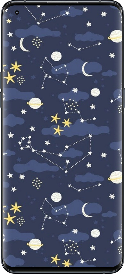 Силиконовый чехол Астрономический узор. Милый дизайн мультяшной вселенной для Oppo Find X5 Pro - 6446u-2603 изображение 