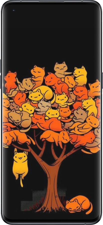 Силіконовий чехол Дерево та котики для Oppo Find X5 Pro - 6516u-2603 изображение 