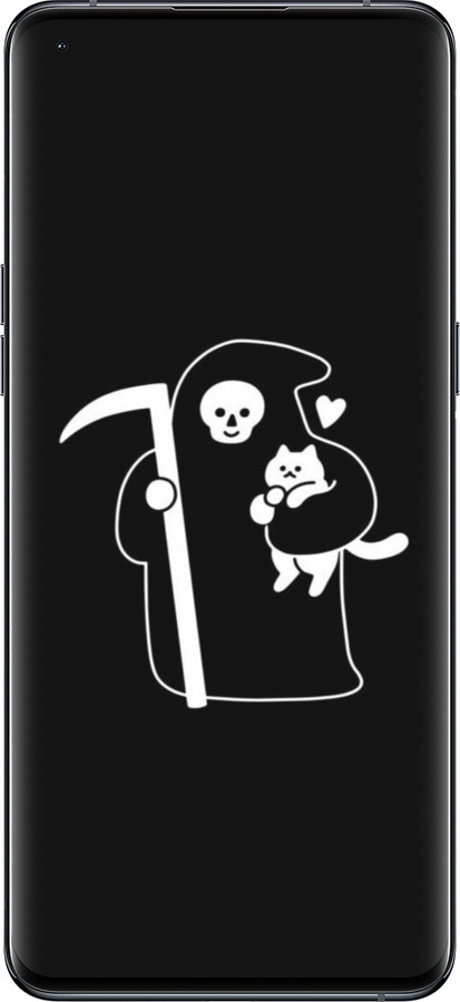 Силіконовий чехол Мінімалістичний арт: смерть та кішка для Oppo Find X5 Pro - 6529u-2603 изображение 