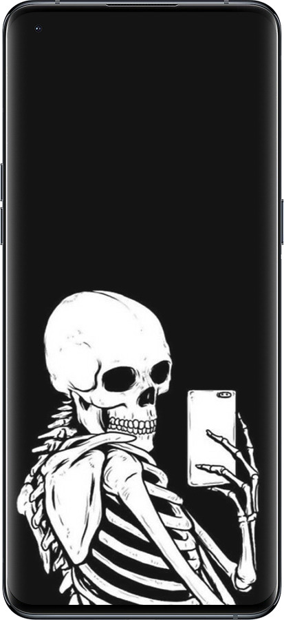 Силіконовий чехол Скелет робить Selfie для Oppo Find X5 Pro - 6535u-2603 изображение 