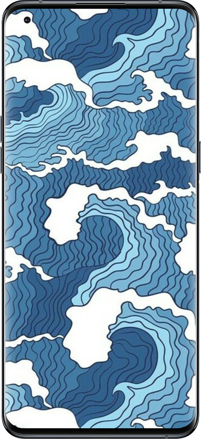 Силіконовий чехол Абстрактний малюнок морських хвиль для Oppo Find X5 Pro - 6538u-2603 изображение 