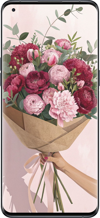 Силиконовый чехол Пионы 1 для Oppo Find X5 Pro - 6705u-2603 изображение 