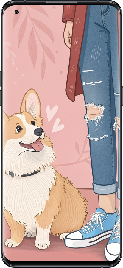 Силиконовый чехол Корги 3 для Oppo Find X5 Pro - 6707u-2603 изображение 