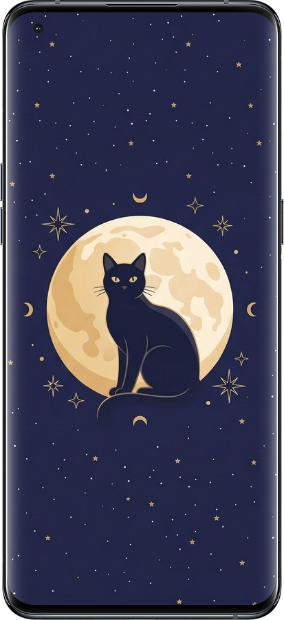 Силиконовый чехол Cute Cat Celestial/Witchy для Oppo Find X5 Pro - 6787u-2603 изображение 