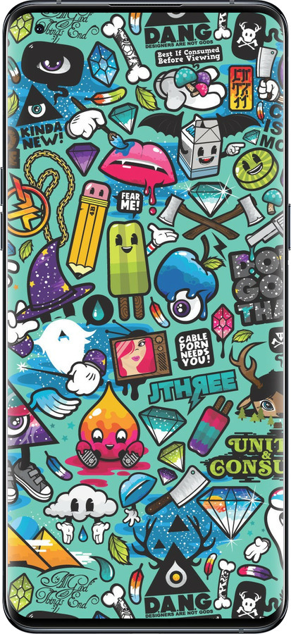 Силіконовий чехол Стікер бомбінг 1 для Oppo Find X5 Pro - 693u-2603 изображение 