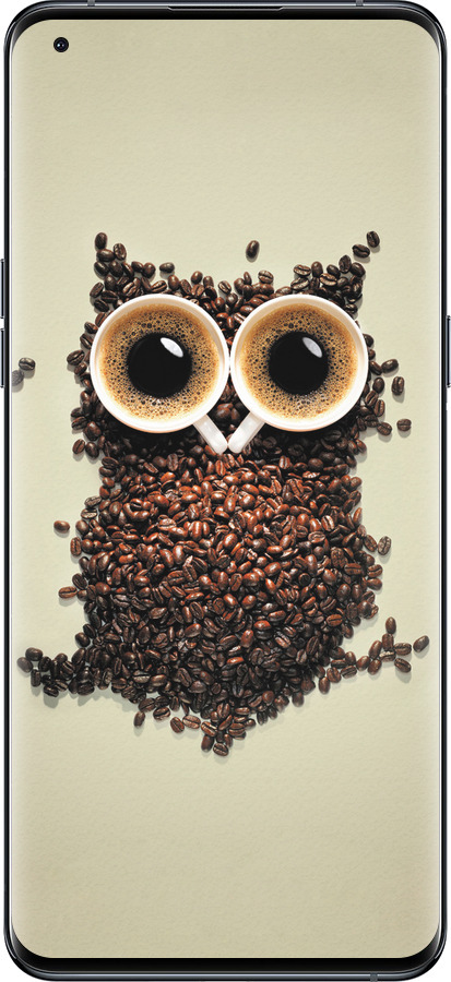 Силиконовый чехол Сова из кофе для Oppo Find X5 Pro - 777u-2603 изображение 
