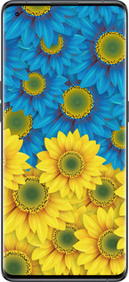 Силиконовый чехол Жёлто-голубые цветы для Oppo Find X5 - 1048u-2602 изображение 