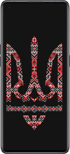 Силиконовый чехол Герб - вышиванка на черном фоне для Oppo Find X5 - 1196u-2602 изображение 