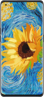 Силиконовый чехол Цветы желто-голубые для Oppo Find X5 - 5308u-2602 изображение 