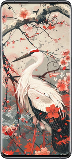 Силиконовый чехол Аист в цвету сакуры для Oppo Find X5 - 6109u-2602 изображение 