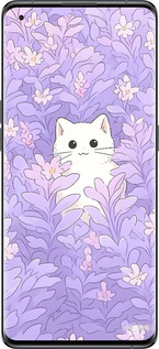 Силиконовый чехол Котик в цветах для Oppo Find X5 - 6390u-2602 изображение 