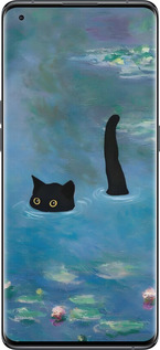 Силиконовый чехол С изображением кота и водяной лилии Monet для Oppo Find X5 - 6519u-2602 изображение 