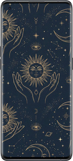 Силіконовий чехол Celestial Harmony: Sun & Moon Gold Mystic Pattern для Oppo Find X5 - 6778u-2602 изображение 