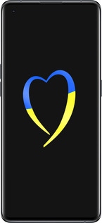 Силиконовый чехол Жёлто-голубое сердце для Oppo Find X5 - 885u-2602 изображение 