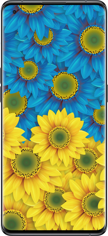 Силиконовый чехол Жёлто-голубые цветы для Oppo Find X5 - 1048u-2602 изображение 