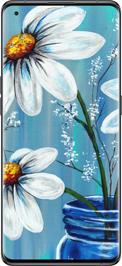 Силиконовый чехол Красивые арт-ромашки для Oppo Find X5 - 4031u-2602 изображение 