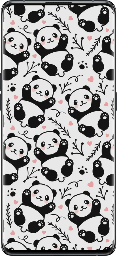 Силиконовый чехол Панды для Oppo Find X5 - 4318u-2602 изображение 