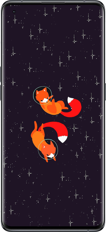 Силиконовый чехол Лисички в космосе для Oppo Find X5 - 4519u-2602 изображение 