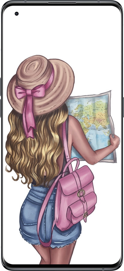 Силіконовий чехол Дівчина з картою для Oppo Find X5 - 4704u-2602 изображение 