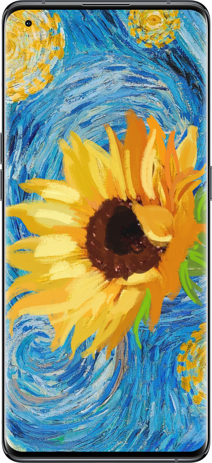 Силиконовый чехол Цветы желто-голубые для Oppo Find X5 - 5308u-2602 изображение 