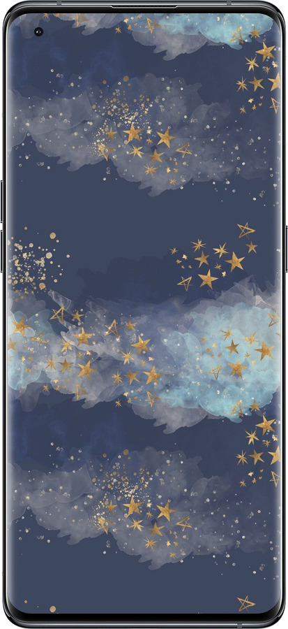 Силиконовый чехол Ночь золотые звезды для Oppo Find X5 - 5421u-2602 изображение 