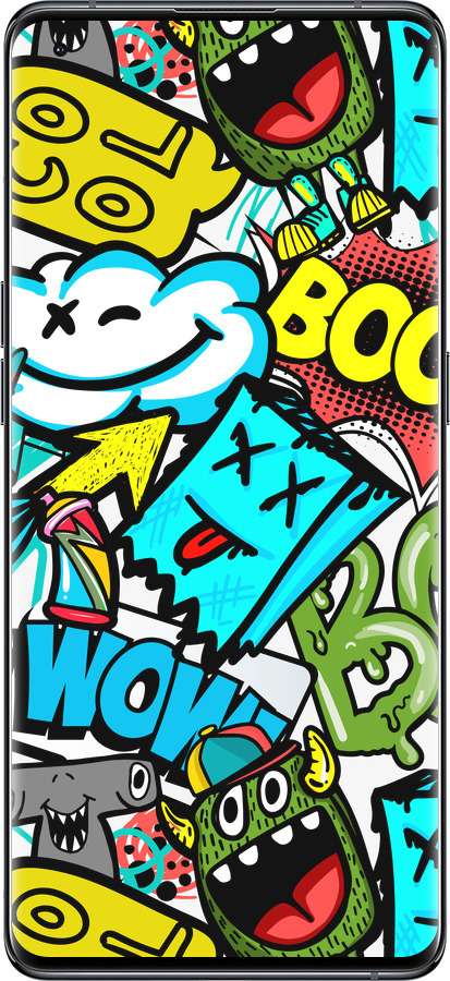 Силиконовый чехол Стикеры v4 для Oppo Find X5 - 5508u-2602 изображение 