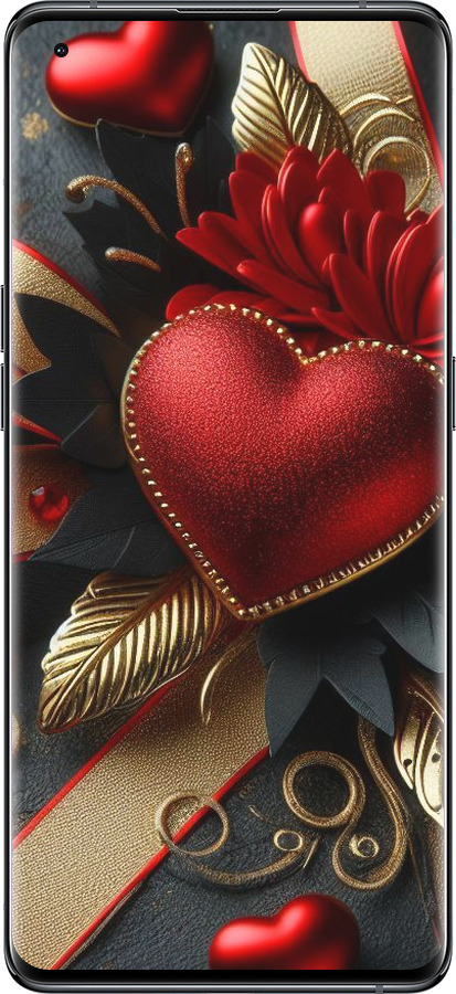 Силіконовий чехол Сердечки v2 для Oppo Find X5 - 5832u-2602 изображение 