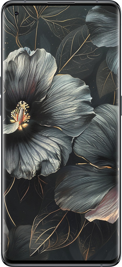 Силиконовый чехол Черные цветы для Oppo Find X5 - 6031u-2602 изображение 