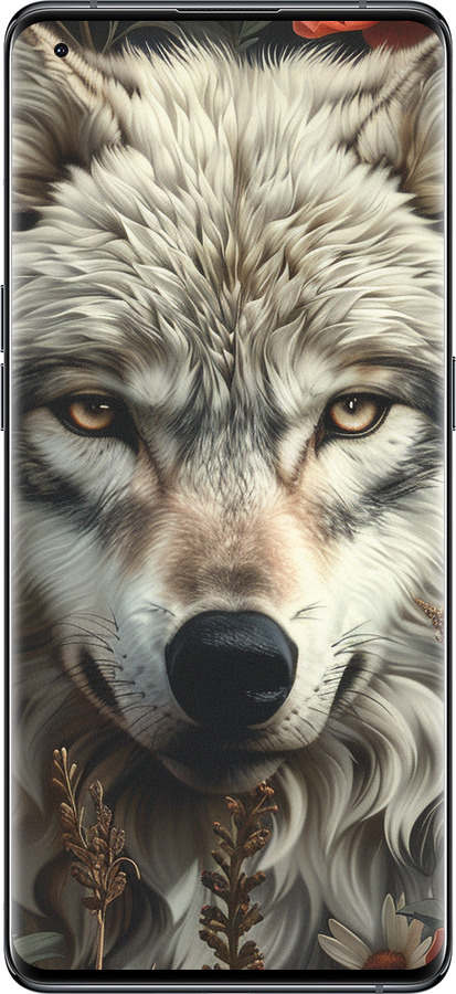 Силиконовый чехол Волчий взгляд для Oppo Find X5 - 6066u-2602 изображение 