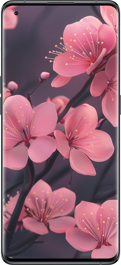 Силіконовий чехол Пурпурова сакура для Oppo Find X5 - 6075u-2602 изображение 