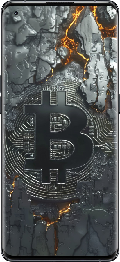 Силіконовий чехол Розпечений біткойн для Oppo Find X5 - 6091u-2602 изображение 