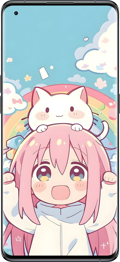 Силиконовый чехол Девочка аниме радуга для Oppo Find X5 - 6304u-2602 изображение 