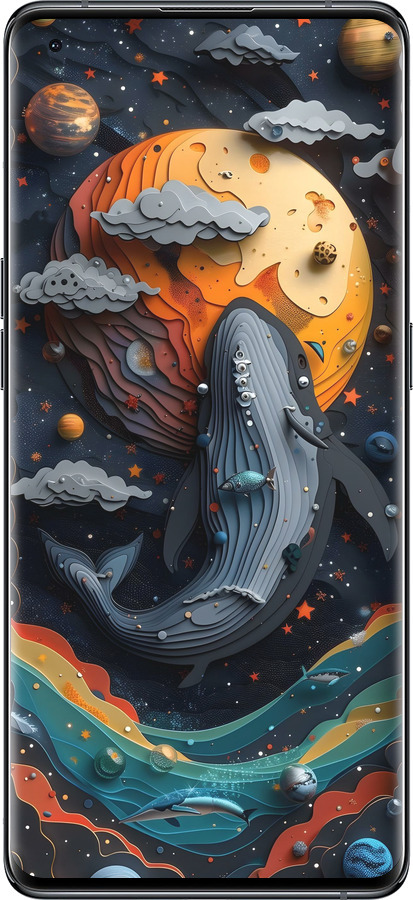 Силиконовый чехол Кит в космосе для Oppo Find X5 - 6328u-2602 изображение 