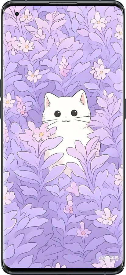 Силиконовый чехол Котик в цветах для Oppo Find X5 - 6390u-2602 изображение 