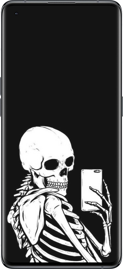 Силиконовый чехол Скелет делает Selfie для Oppo Find X5 - 6535u-2602 изображение 