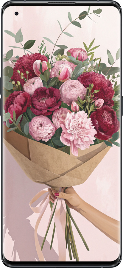 Силиконовый чехол Пионы 1 для Oppo Find X5 - 6705u-2602 изображение 