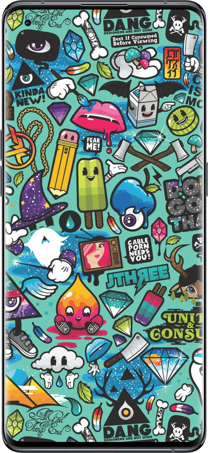 Силиконовый чехол Стикер бомбинг 1 для Oppo Find X5 - 693u-2602 изображение 