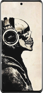 Силиконовый чехол Скелет-меломан v2 для Oppo Find X6 Pro - 1200u-3041 изображение 