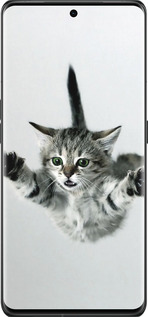 Силиконовый чехол Летящий котёнок для Oppo Find X6 Pro - 2322u-3041 изображение 