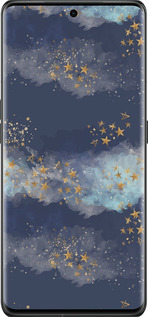 Силиконовый чехол Ночь золотые звезды для Oppo Find X6 Pro - 5421u-3041 изображение 
