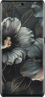 Силиконовый чехол Черные цветы для Oppo Find X6 Pro - 6031u-3041 изображение 
