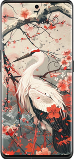 Силиконовый чехол Аист в цвету сакуры для Oppo Find X6 Pro - 6109u-3041 изображение 